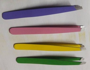 Pinzas para cejas de acero inoxidable quirúrgico con revestimiento de color de alta calidad, excelentes para uso en belleza - Product Image 2