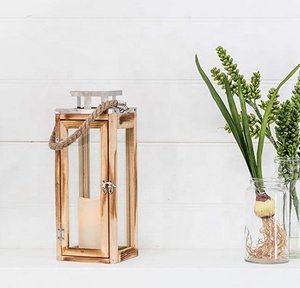 Lanternes de bougie suspendues en bois de conception classique de meilleure qualité, porte-bougie Led pour intérieur, extérieur, maison décorative - Product Image 5