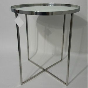 MESA REDONDA DE ACERO CON ESPEJO - Product Image 1