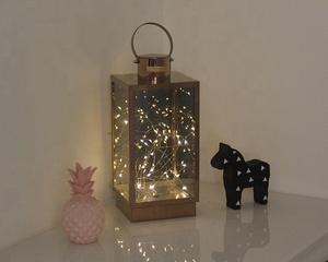 Linterna de vela de cristal de Metal hecha a mano de alta calidad para exteriores o Navidad decoración del hogar materiales de acero de hierro diseño decorativo - Product Image 1