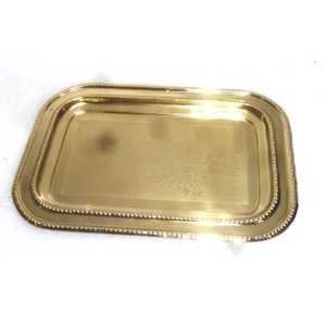 Bandeja de servicio de hierro brillante de último diseño en hoja - Product Image 4