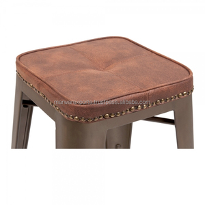 Elegante taburete de bar de madera maciza con cojín, muebles de sala de estar para uso doméstico, armarios de cocina - Product Image 4