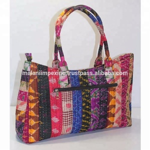 Eco Friendly Designer Women Tote Bag Large Capacity Fashion Printed Kantha Cotton Lady <b>Handbag</b> for Daily Use - Product Image 2