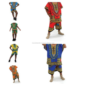 Ensemble africain dashiki et short pour garçons et filles Taille unique Poncho mexicain en coton S M L XL Tailles disponibles - Product Image 1