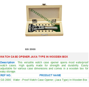 Jaxa Type GS 2000 Ouvre-boîte de montre Outils de bijoux pour bijoutiers Boîte en bois incluse Marque GREEN STRAS SA PVT LTD Inde - Product Image 2