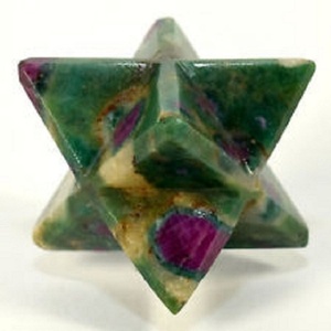 Piedra de Zoisita Rubí Estrella de Merkaba, Cristal de Estrella de Merkaba de 8 Puntas - Product Image 5