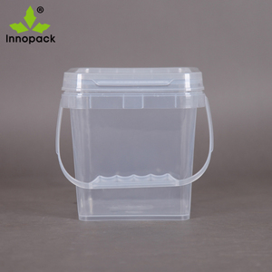 Cubo de Plástico Transparente Cuadrado con Asa y Tapa para Conservas de Alimentos - Product Image 2
