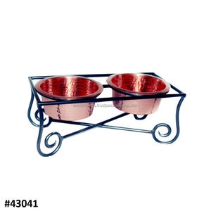 Tazón de Metal de acero inoxidable para perros, tazón de comida con un solo soporte, tazón de alimentación para mascotas usado al aire libre, hecho a mano - Product Image 6