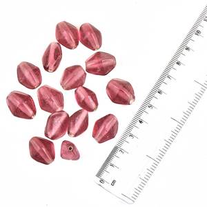 ลูกปัดแก้วสีชมพูใสทรงหลวมสำหรับทำเครื่องประดับ (แพ็ค12ชิ้น) - Product Image 1