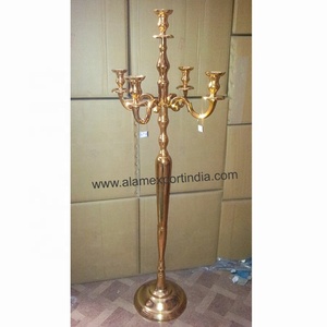 New <b>Gold</b> Aluminum Tall Candelabra for Wedding and <b>Party</b> <b>Decoration</b> Aluminum Candelabra Table Top Centerpiece - Product Image 5