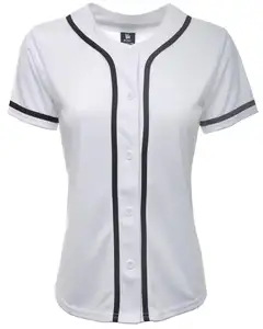 2018 Plain White Vrouwen Honkbal Jersey/Dames Droog Baseball Sport Jersey Shirts/Blank Baseball Shirts