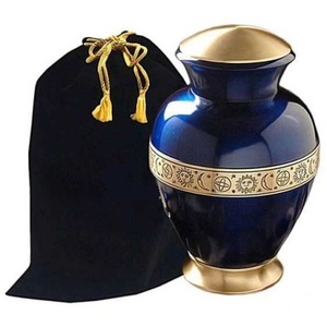 Or classique métallique commémoratif laiton/aluminium adultes cendres de funérailles humaine urnes de crémation Style américain/européen - Product Image 6