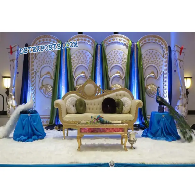 Imperial Wedding Backdrop Peacock Panels Indian Wedding Stage Backdrop Panels Asian Wedding Backstage Decoration