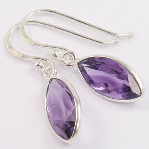 2024 Collection élégante 925 boucles d'oreilles en argent sterling AMETHYST naturel Marquise pierres précieuses bijoux de mode boucles d'oreilles - Product Image 1