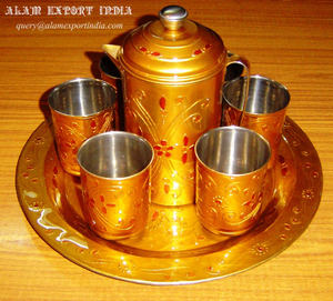 Verre à eau, jeu de verres, en métal, - Product Image 6