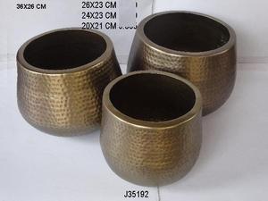 กระถางต้นไม้ทรงกลมทำจากทองเหลืองสำเร็จรูป,ทำจากแผ่นอะลูมิเนียมมีสามขนาดสำหรับตกแต่งบ้าน - Product Image 3