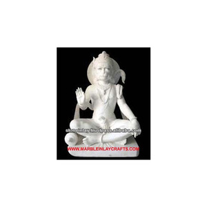 Estatua de Hanuman de mármol tallada en mármol - Product Image 1