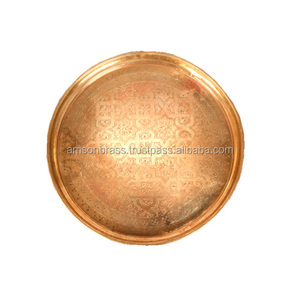 Bandeja para servir Latón antiguo Acabado Martillado Servicio de habitaciones de hotel Bandeja para servir Bandeja decorativa de cobre cuadrada - Product Image 6