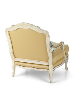 Silla de cuero estilo francés antiguo de la mejor calidad con base de madera maciza tallada muebles de ocio para sala de estar precio al por mayor - Product Image 3