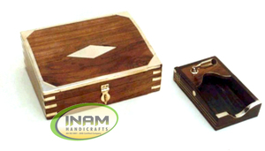 Boîtes en bois faites à la main avec incrustation en laiton, 50 unités - Product Image 2