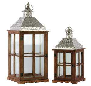 Lanternes de bougie en bois suspendues classiques de meilleure qualité avec dessus en finition pour intérieur et extérieur, décoration de maison indienne - Product Image 2