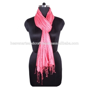 Bufanda de red de rayón tejida a mano para niñas SC0202 Bufanda de rayón tejida a mano ajustada de red de rayón para niñas - Product Image 3