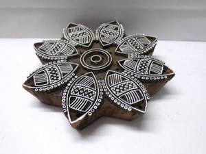 Timbres d'impression textiles sculptés à la main en bois indien - Product Image 2