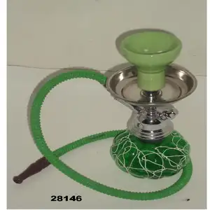 Accesorios para fumar, narguile refrescante, color verde, plata y cristal