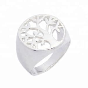Arbre de vie nouveau Design 925 bague en argent Sterling indien fait à la main bijoux en argent éternité Vermeil anneaux - Product Image 2