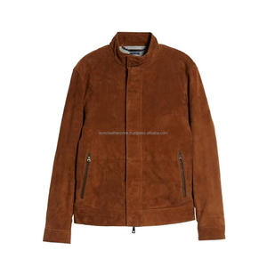 Blouson en cuir suédé Bomber Blouson d'hiver en fourrure de mouton - Product Image 1