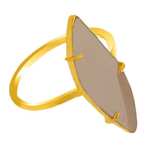 Handmade <b>Gold</b>-Plated 925 Sterling Silver <b>Ring</b> Fashionable Classic Style with <b>Rose</b> Quartz Gemstone for Weddings and Engagements - Product Image 3