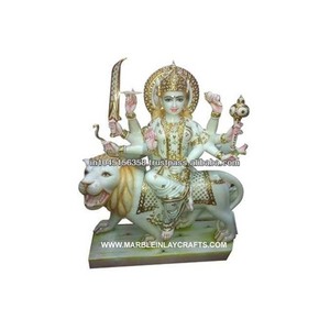 Statue de la déesse Durga en marbre pour temple - Product Image 1