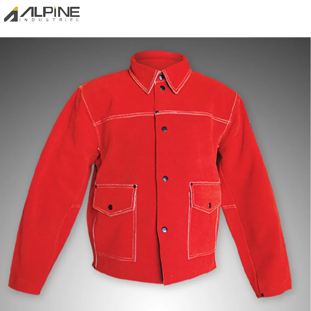 Red Color Leather Work Wear Jacket