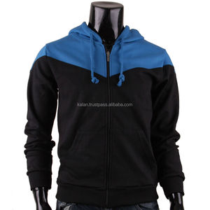 Sudadera con capucha personalizada para hombre 100% algodón KFH06 cremallera supersuave elegante Color sólido grueso moda mezcla pesada 380g tejido polar - Product Image 3