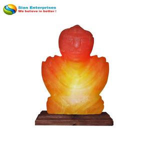 Himalayan Pure Red Salt Lamp With Wooden Box Buddha Shaped Salt Lamp-Sian Enterprises - Product Image 3