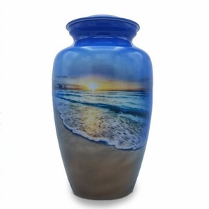 Beach Aluminum Cheap Cremation <b>Urns</b> <b>for</b> Human <b>Ashes</b>, Memorial Funeral <b>Urns</b> - Product Image 1