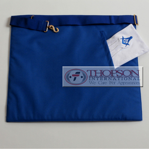 Tablier en cuir et ruban brodé d'officier maçonnique avec point de croix et couture pour la fondation Regalia - Product Image 2