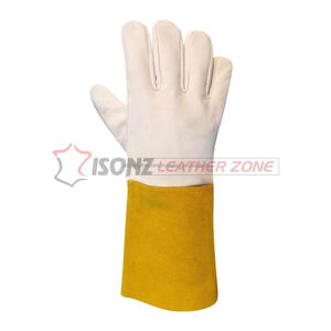 Guantes de Soldador Personalizados de Piel de Vacuno para Soldadura TIG/MIG/Stick, Forro de Felpa en la Palma, Protección Contra Salpicaduras de Metal Fundido, Guantes Anti-Calor - Product Image 4