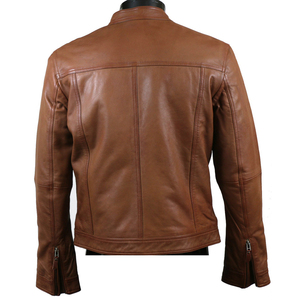 Chaqueta de cuero para motocicleta para hombre, chaqueta de cuero de vaca genuino, hecha a medida, nuevo diseño - Product Image 4