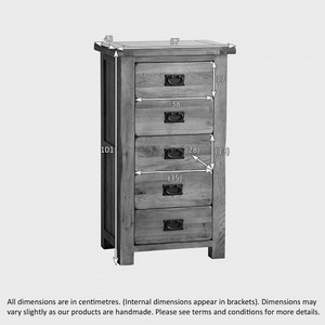 الصينية ريفي خشب بلوط مصمت درج tallboy - Product Image 5