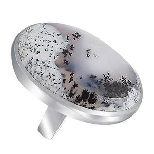 925 Sterling <b>Silver</b> <b>Ring</b> With <b>Silver</b> Plated Natural Dendrite <b>Opal</b> Gemstone <b>Ring</b> Jewelry Bezel Setting Trendy Fashionable <b>Ring</b>. - Product Image 3