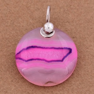 Hermosa forma redonda de piedras preciosas de cuarzo rosa 925 colgante de plata esterlina joyería colgante de moda para regalo de boda o fiestas. - Product Image 3