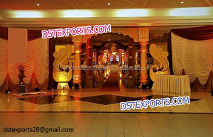 Porte d'entrée de bienvenue pour mariage USA Porte de bienvenue en fibre dorée blanche Rajwada Porte d'entrée pour mariage Décor USA - Product Image 6