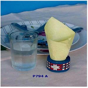 Rond de serviette de luxe personnalisé en gros en bois peint à la main - Product Image 1