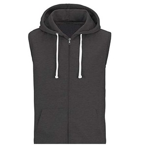 Smart Fit <b>Sleeveless</b> Stylish Grey <b>Hoodie</b> | New Fashion Style <b>Sleeveless</b> <b>Hoodie</b> - Product Image 2