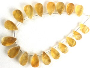 Forme de poire coupée à la main naturelle de haute qualité Citrine jaune dos plat effet d'étoile de pierre précieuse en vrac tiers certifié pour - Product Image 4