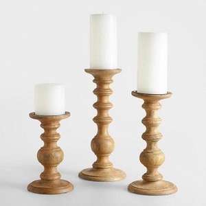 VINTAGE WOODEN <b>CANDLE</b> HOLDER - Product Image 3