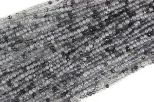 12.5 "ยาวธรรมชาติสีดำ Rutile พลอยเหลี่ยมเพชรพลอย Rondelle ลูกปัดขายส่งผู้ผลิตของแท้ที่มีคุณภาพสูง - Product Image 2