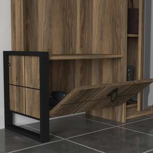 Exclusivo de lujo de aglomerado Exclusivo Perchero de metal de madera perdida con espejo de Turkiye Best Seller - Product Image 5