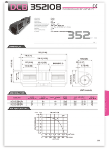 เครื่องเป่าลม DCB352108 DC แบบแรงเหวี่ยงพร้อมใบมีดพลาสติก12/24V สำหรับเครื่องปรับอากาศแบบเทอร์โมกิ้ง - Product Image 2